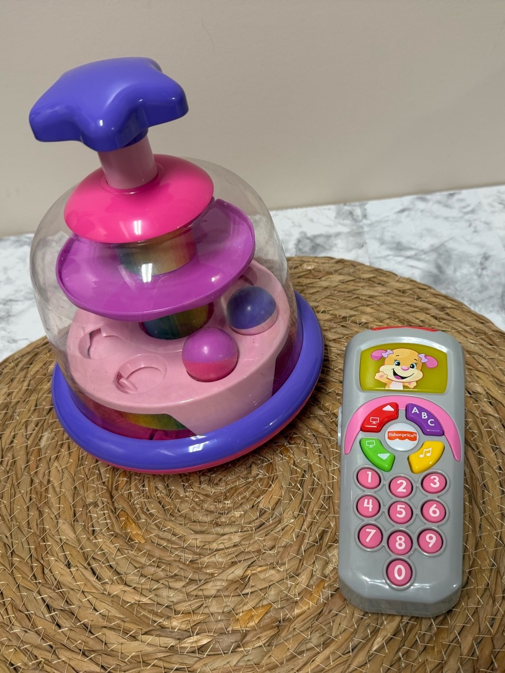 Fisher-Price Purple & Pink Pop-Up Ball Toy with Learning Remote